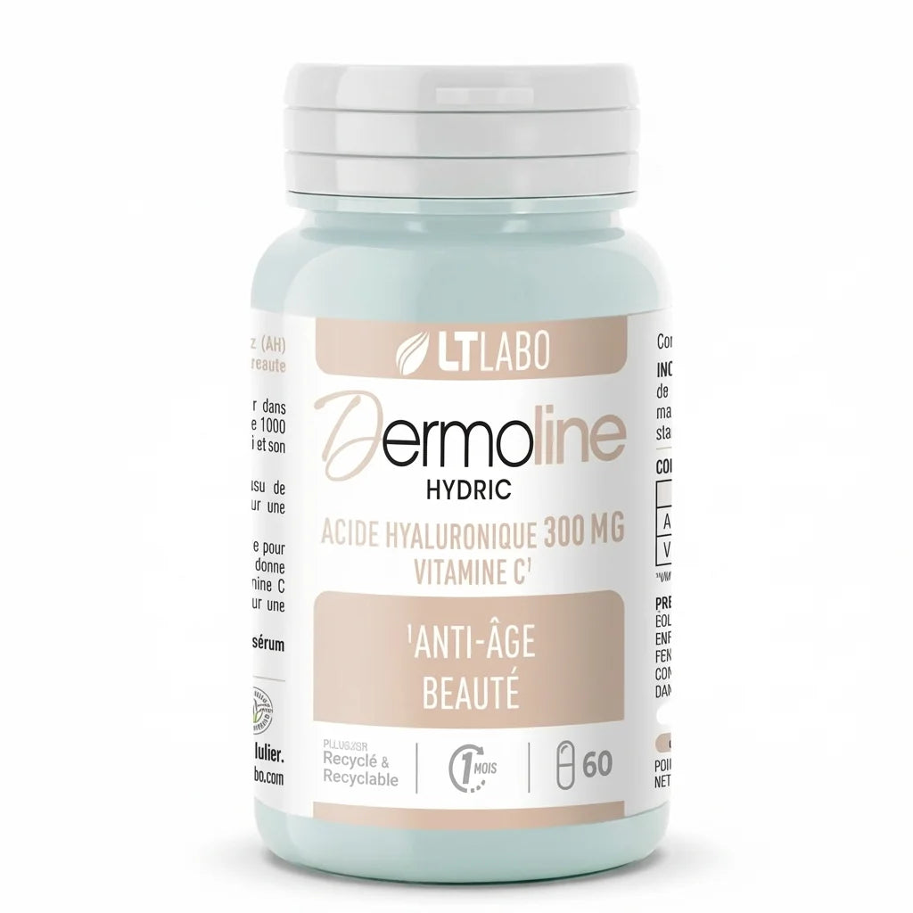 Dermoline Hydric 60 gélules LT Labo - complément acide hyaluronique vitamine C