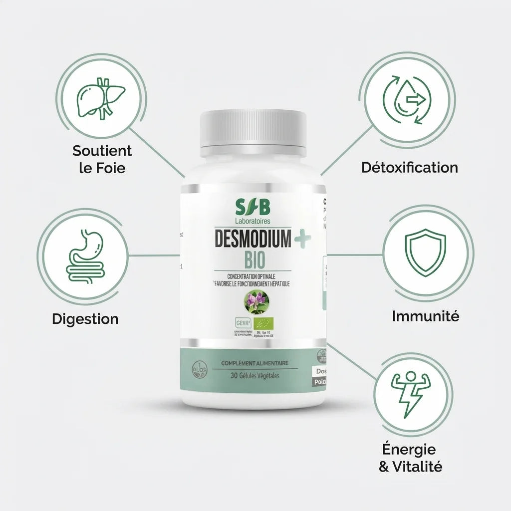 Desmodium 30 gélules SFB Laboratoires - Soutien foie, détoxification, immunité et énergie