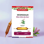 Photo d'ambiance d'une boite de Desmodium de 20 Ampoules de 15 ml de Superdiet