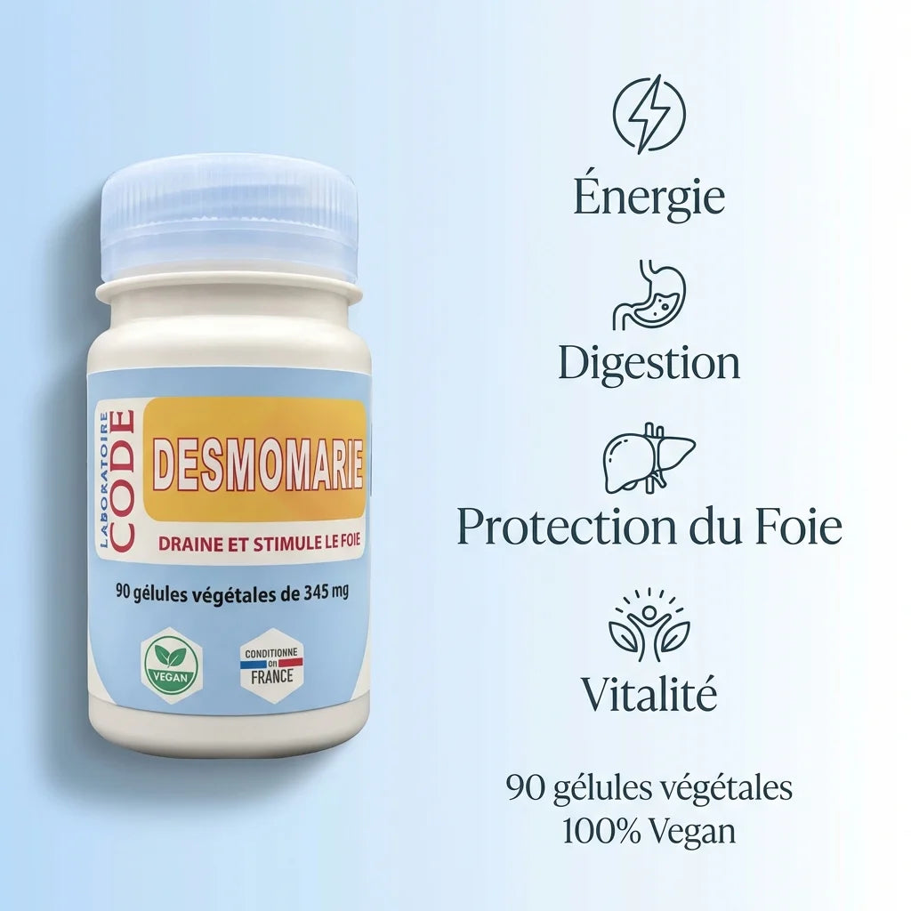 Desmomarie 90 gélules - Complément foie, énergie, digestion et vitalité Laboratoire Code