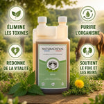 Bouteille Detox Cheval Naturacheval 1L avec herbes naturelles et bénéfices détoxifiants pour chevaux