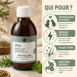Détox Chien Chat Phyto'Lab 250ml - Support foie reins animaux fatigués pelage terne digestion
