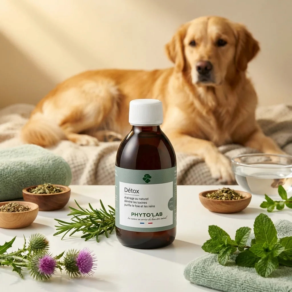 Bouteille Pilagreen Detox 250ml pour foie et reins du chien et chat avec herbes naturelles