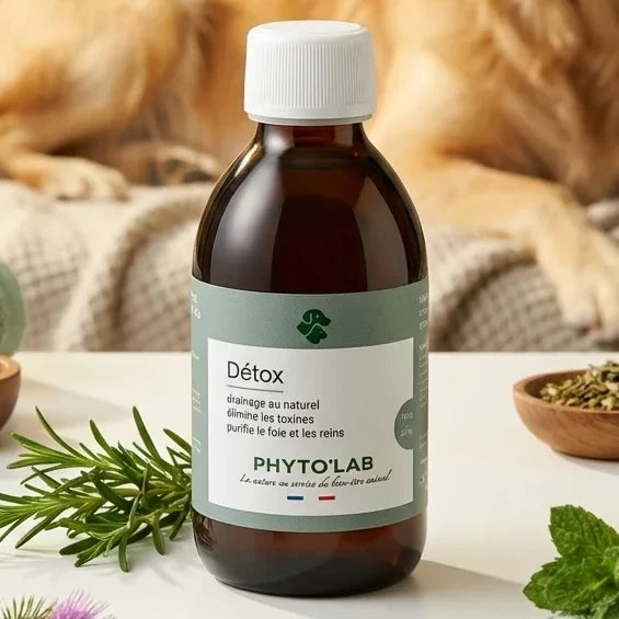 Bouteille Pilagreen Detox 250ml pour foie et reins du chien et chat avec herbes naturelles