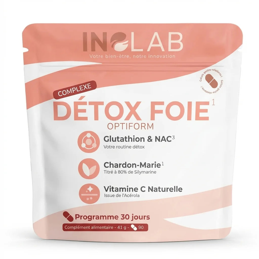 Supplément détox foie Inolab Optiform avec L-Glutathion, NAC et Chardon-Marie en sachet
