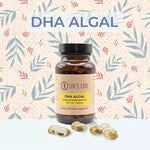 Une boite de DHA algal (Oméga 3 végétal), un complément à base d'Huile de Schizochytrium de la marque Life's Code