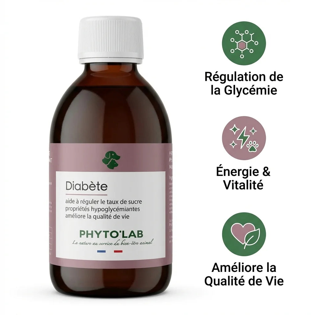 Complément naturel Phytolab pour diabète chats chiens, régulation glycémie et vitalité
