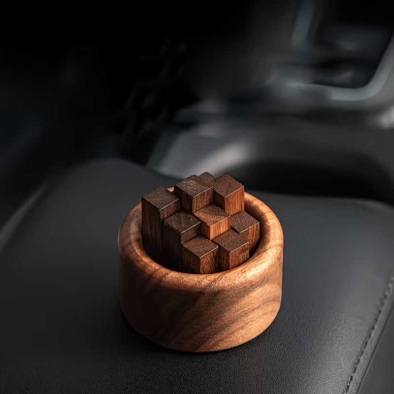 Diffuseur d'huiles essentielles en bois cylindrique déco vue de dessus