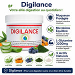 Digilance poudre digestion - pot blanc avec bénéfices : muqueuse protégée, microbiote équilibré, L-Glutamine 3200mg