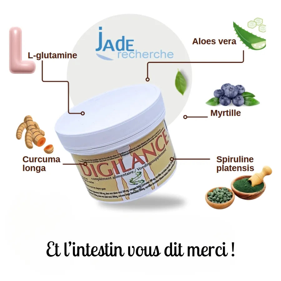 Liste des ingrédients contenus dans un pot de Digilance Jade Recherche