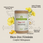 Diomega+ complément oméga 3 et 6 - 120 capsules avec ingrédients naturels pour bien-être féminin