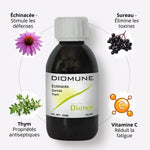 Diomune 200ml sirop immunité avec ingrédients naturels: échinacée, sureau, thym et vitamine C