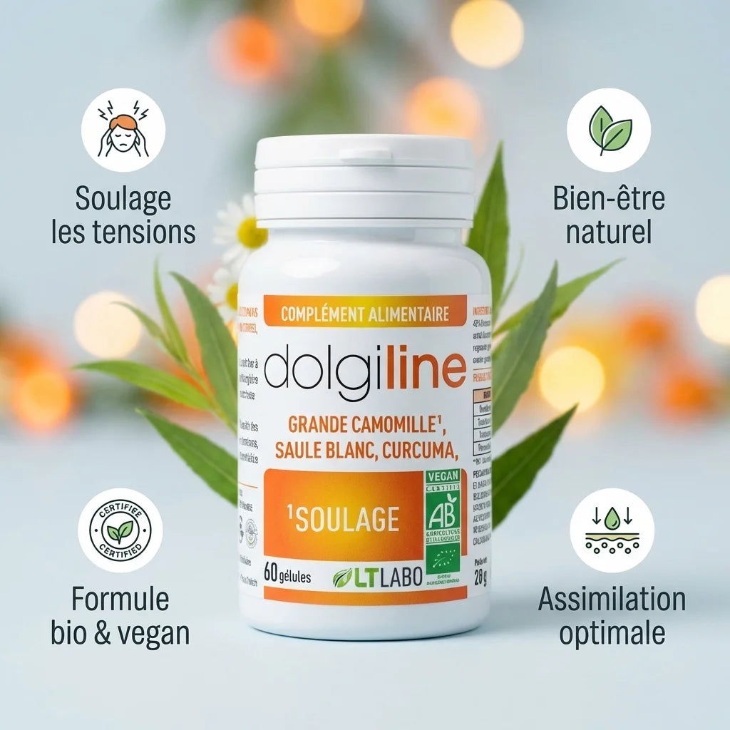 Dolgiline Bio 60 gélules LT Labo - complément bien-être naturel bio et vegan pour soulager les tensions