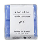 Un paquet de quatre carrés fondants Drake à la senteur Violette