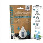 Duo Filtrant perles céramique charbon actif - filtration eau en 20 minutes