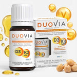 Duovia Vitamine D3 K2 MK7 flacon 20ml avec ingrédients naturels et huile de tournesol