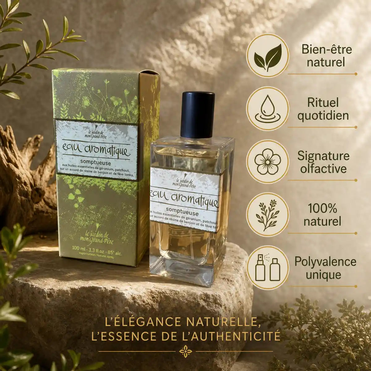 Eau Aromatique Somptueuse 100ml - Flacon avec bénéfices naturels et bien-être quotidien