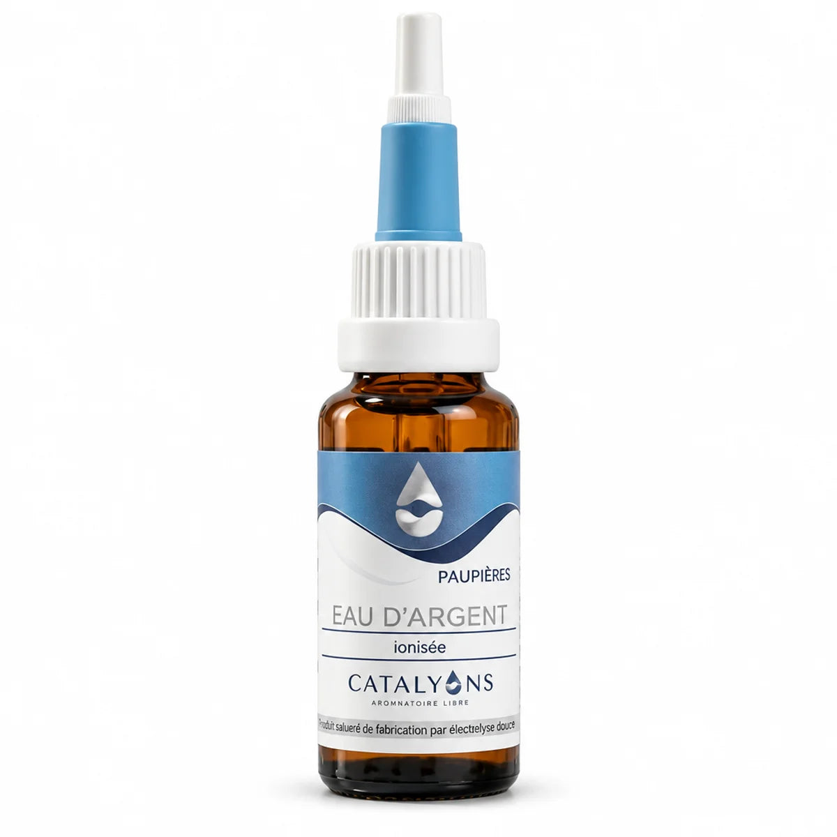 Eau d'Argent colloïdal Catalyons 20ml spray pour paupières flacon verre ambré
