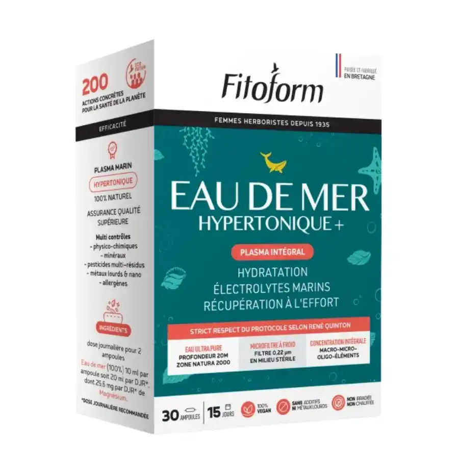 eau de mer hypertonique+ - 30 Ampoules De 10 Ml - Fitoform