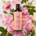 Eau florale rose de Damas Najel 200ml avec pétales de rose frais et gouttes d'eau