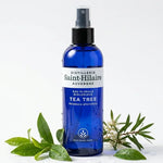 Eau Florale Tea Tree Bio Saint-Hilaire 200ml flacon verre bleu avec feuilles melaleuca frais