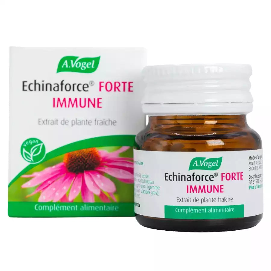 Un flacon de 30 comprimés d'Echinaforce Forte immune de la marque Alfred Vogel