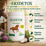 EKIDETOX poudre 1kg draineur naturel foie reins chevaux avec bénéfices santé