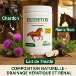 EKIDETOX draineur naturel 1kg pour foie et reins chevaux avec ingrédients naturels