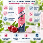 Electrolyte Hydrafresh Cerise pastilles avec composition d'ingrédients actifs: sodium, potassium, magnésium, vitamines B et C