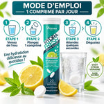 Hydrafresh Citron Verveine pastilles effervescentes avec mode d'emploi et ingrédients naturels en image produit