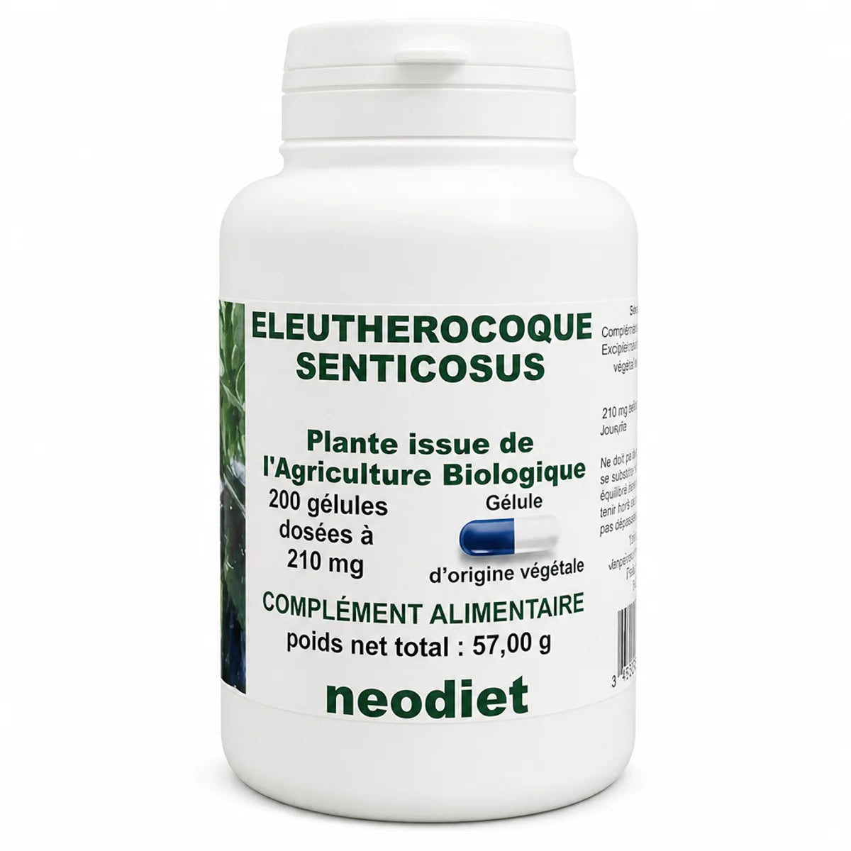 Eleutherocoque Bio Neodiet 200 gélules - Ginseng Sibérien complément alimentaire