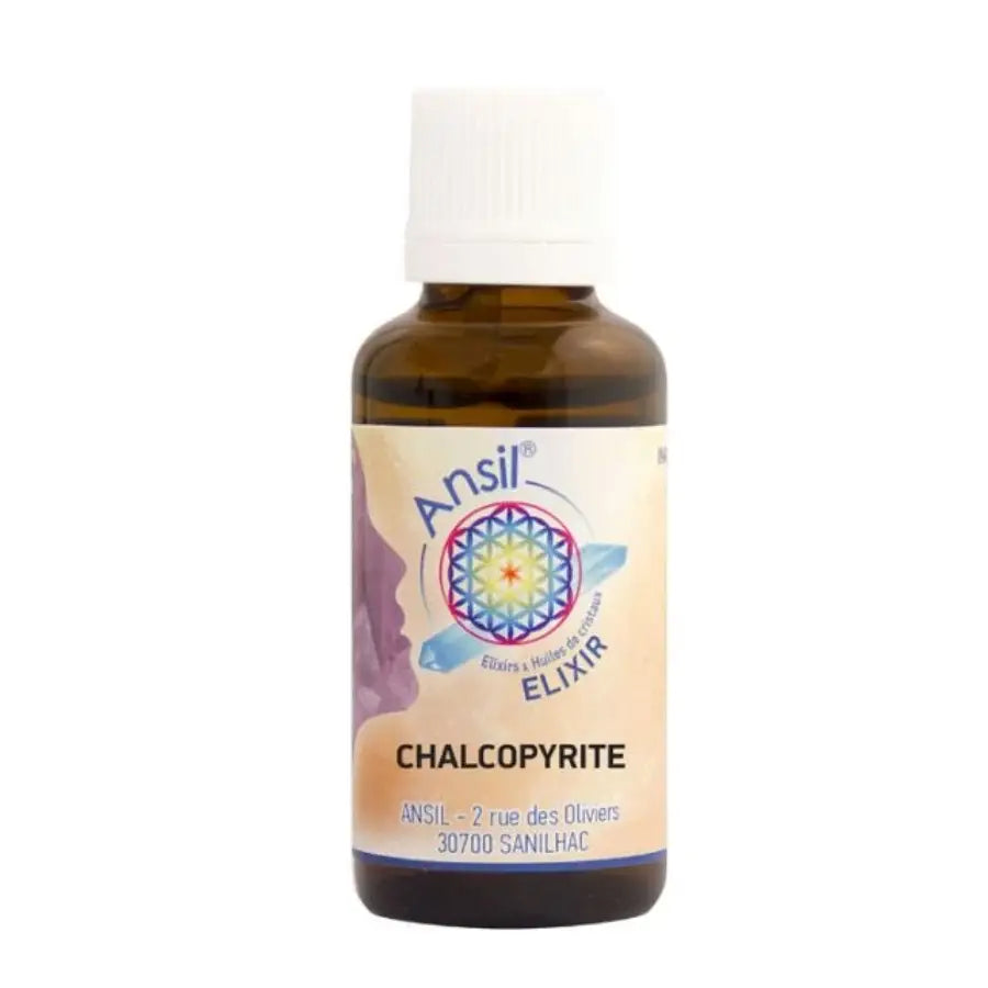 Flacon de 30ml d'élixir de cristal Chalcopyrite de la marque Ansil