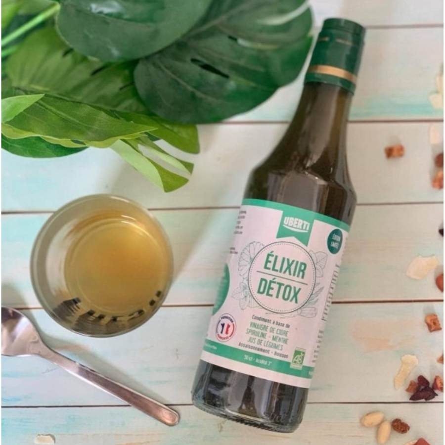Elixir Detox bio - Vinaigre de cidre, Menthe & Spiruline - 50cl - Uberti