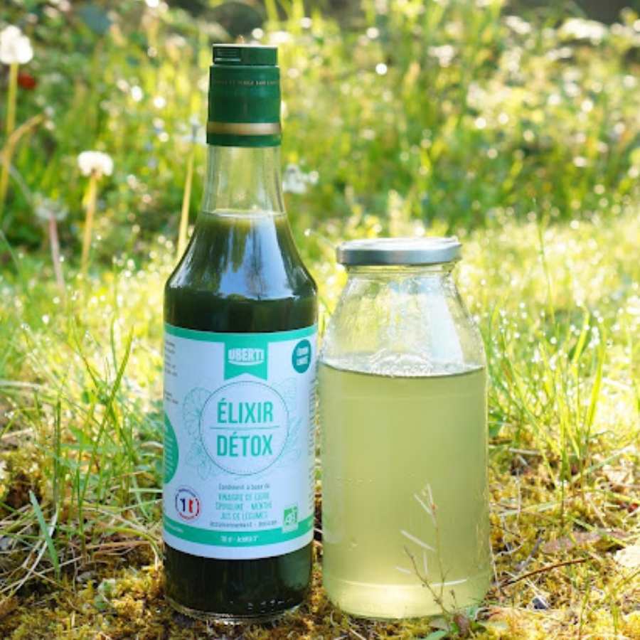 Elixir Detox bio - Vinaigre de cidre, Menthe & Spiruline - 50cl - Uberti