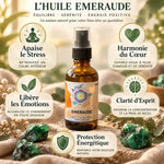 Huile de cristal Emeraude Ansil 50ml avec cristaux d'émeraude bruts et 5 bénéfices wellness