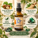 Huile cristal Emeraude Ansil 50ml avec ingrédients biologiques et cristaux verts