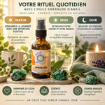 Huile cristal Emeraude Ansil 50ml rituel matin midi soir avec cristaux émeraude chakra anahata