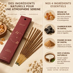 Encens naturel Benjoin 10 bâtons avec ingrédients purs résine benjoin charbon santal