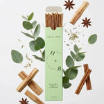 Encens naturel eucalyptus x10 avec bâtons de bois, feuilles et ingrédients naturels