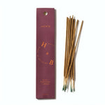 Encens naturel jasmin H&B Origin avec bâtons en bois et boîte bordeaux or