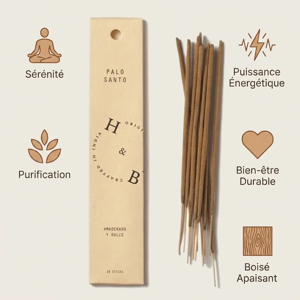 Encens Palo Santo x10 naturel avec bénéfices sérénité, purification et bien-être durable