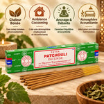 Encens Satya Patchouli 15g avec bâtons, ambiance cocooning et détente naturelle