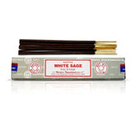 Encens Satya Sauge Blanche 15g - boîte grise avec bâtons dorés