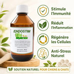 Endostim 250ml immunité chat chien - Stimule l'immunité, réduit inflammation, régénère cellules, anti-stress