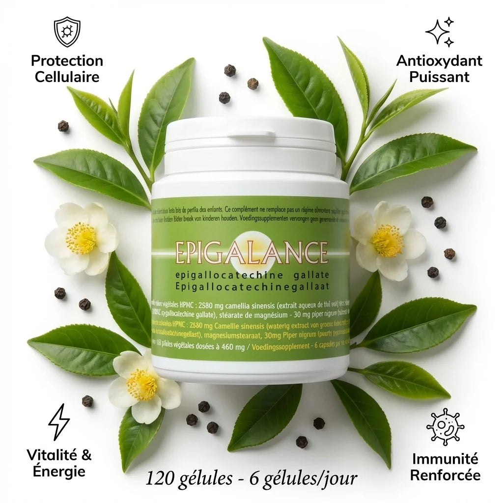 Epigalance 120 gélules - Complément protection cellulaire antioxydant avec bénéfices immunité et vitalité