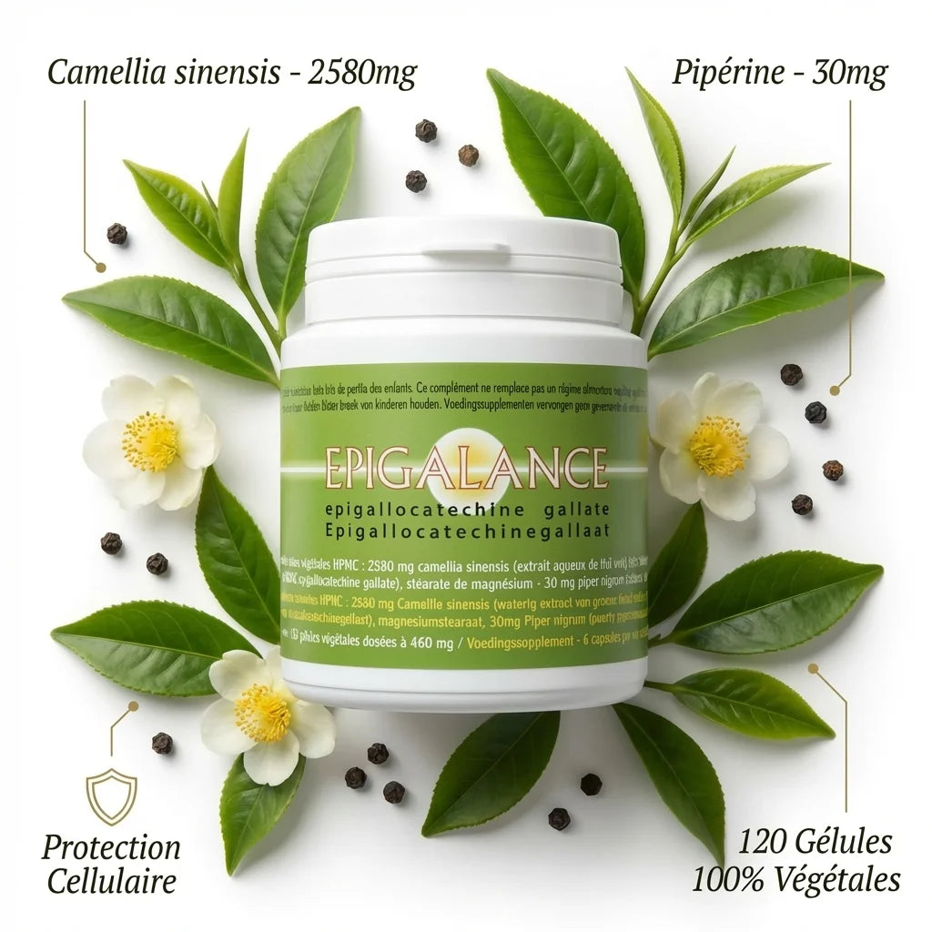 Epigalance 120 gélules - Protection cellulaire aux extraits de thé vert et pipérine