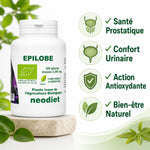 Épilobe Bio 200 gélules Neodiet avec bénéfices santé prostatique et confort urinaire