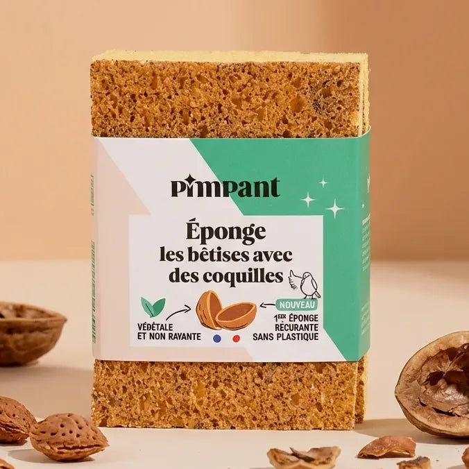 Éponges grattantes recyclables Pimpant lot de 2 avec emballage écologique et matières naturelles