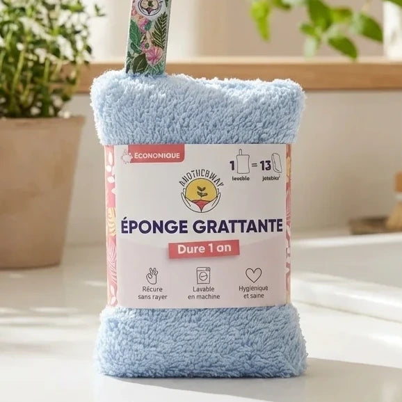 Éponge lavable bleue Anotherway grattante réutilisable cuisine écologique