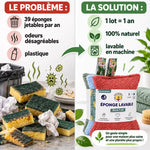 Éponges lavables écologiques Anotherway lot de 3 - Alternative écologique aux éponges jetables